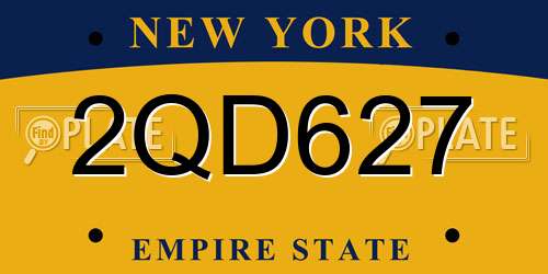 2QD627 New York License Plate