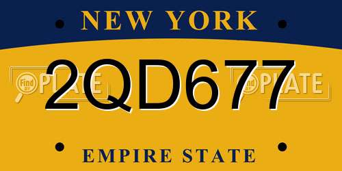 2QD677 New York License Plate