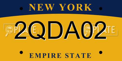 2QDA02 New York License Plate