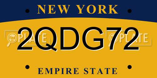 2QDG72 New York License Plate