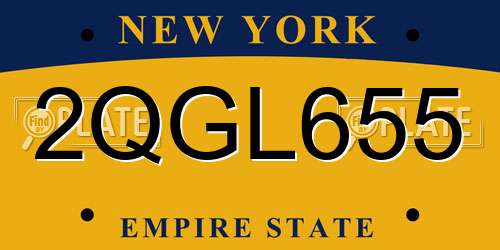 2QGL655 New York License Plate