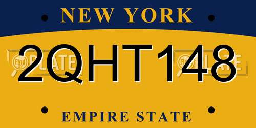 2QHT148 New York License Plate
