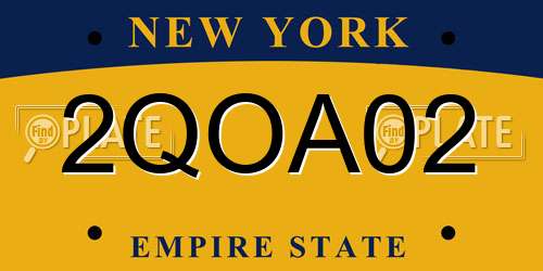 2QOA02 New York License Plate