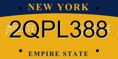 2QPL388 New York License Plate