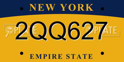 2QQ627 New York License Plate