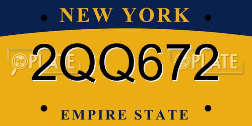 2QQ672 New York License Plate
