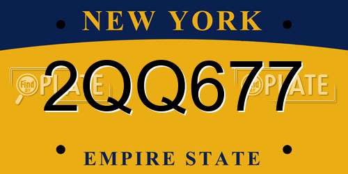 2QQ677 New York License Plate