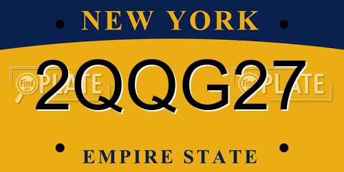 2QQG27 New York License Plate