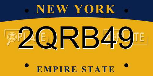 2QRB49 New York License Plate