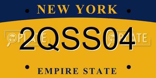 2QSS04 New York License Plate