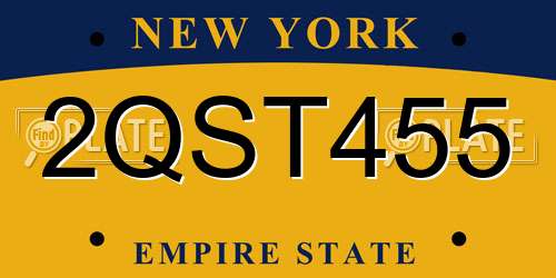 2QST455 New York License Plate