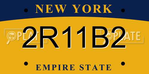 2R11B2 New York License Plate