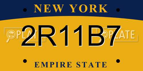 2R11B7 New York License Plate