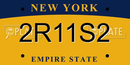 2R11S2 New York License Plate