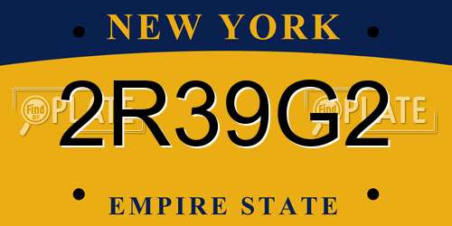 2R39G2 New York License Plate