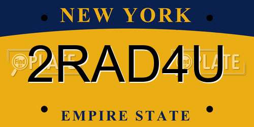 2RAD4U New York License Plate