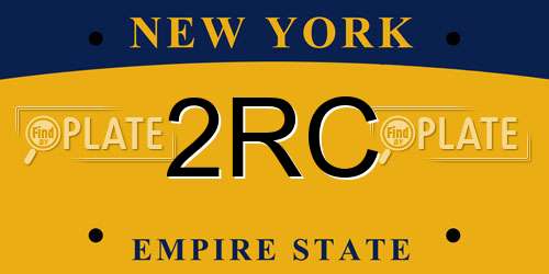 2RC New York License Plate