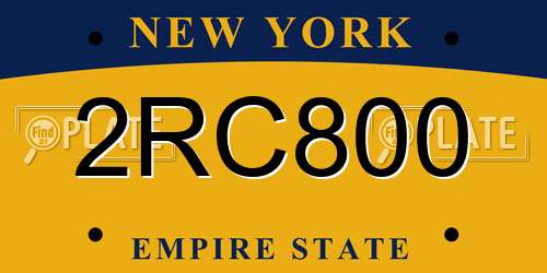 2RC800 New York License Plate
