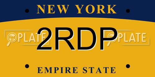 2RDP New York License Plate