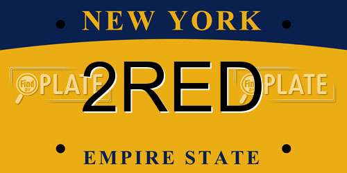 2RED New York License Plate