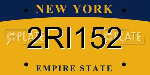 2RI152 New York License Plate