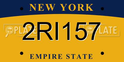 2RI157 New York License Plate
