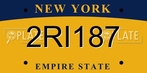 2RI187 New York License Plate