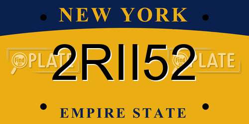 2RII52 New York License Plate