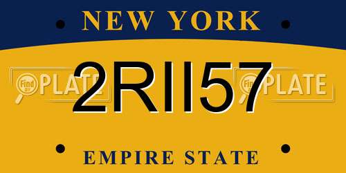 2RII57 New York License Plate