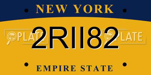 2RII82 New York License Plate