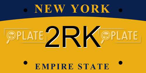 2RK New York License Plate