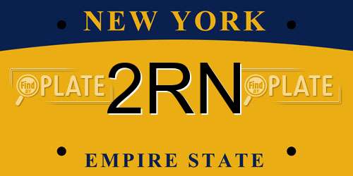 2RN New York License Plate