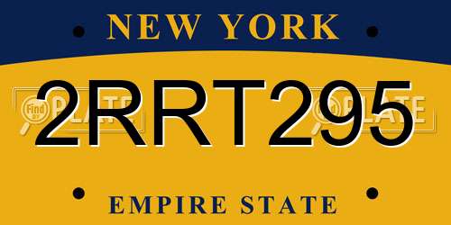 2RRT295 New York License Plate
