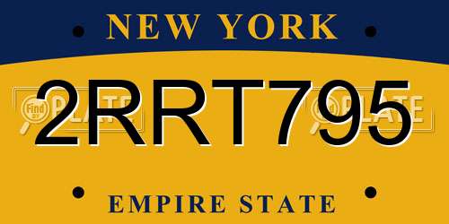 2RRT795 New York License Plate