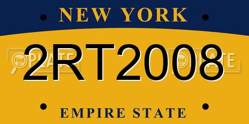 2RT2008 New York License Plate