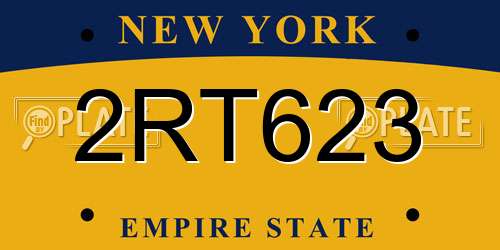 2RT623 New York License Plate