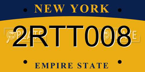 2RTT008 New York License Plate