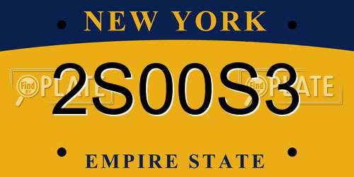 2S00S3 New York License Plate
