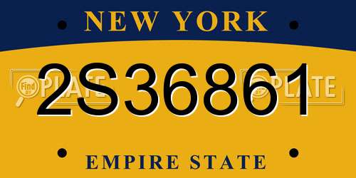 2S36861 New York License Plate