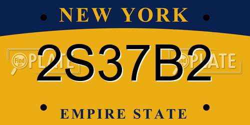 2S37B2 New York License Plate