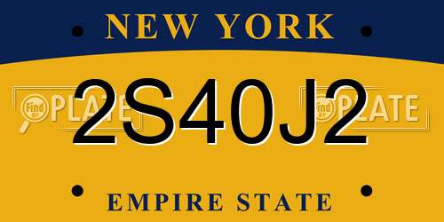 2S40J2 New York License Plate