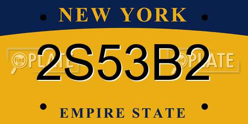 2S53B2 New York License Plate
