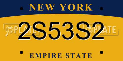 2S53S2 New York License Plate