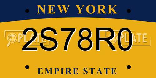 2S78R0 New York License Plate