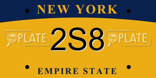 2S8 New York License Plate
