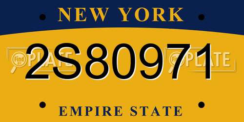 2S80971 New York License Plate