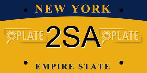 2SA New York License Plate