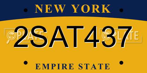 2SAT437 New York License Plate