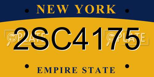2SC4175 New York License Plate