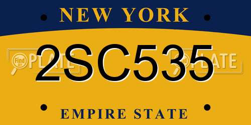 2SC535 New York License Plate